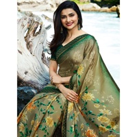 Nuevo Sari de Georgette con Estampado Digital de Diseñador, Sin Costuras, con Blusa, para Bodas y Fiestas, Estilo Indio Pakistaní