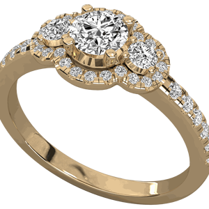 Anillo de Compromiso con Halo de Diamantes Redondos en Micro Engaste - Product Image 4