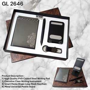 Set de Regalo Promocional para el Día del Padre, Cuaderno de Cuero A5, Soporte Metálico Plegable para Móvil, Bolígrafo, Tarjetero, Logotipo Personalizado - Product Image 6