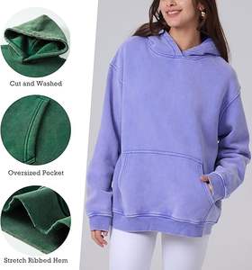 FAIABLE Womens Oversized Acid Wash Hoodie Unisex Heavyweight Cotton Hoodies Fleece Vintage Washed Sudadera Mujeres Hombres - Product Image 4