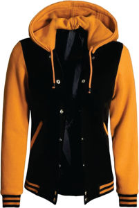 Veste d'université pour femmes Turn Down Shoulder Baseball College Jacket Vestes en cuir véritable pour femmes en gros - Product Image 2