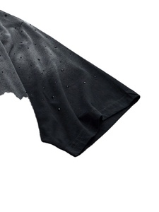 Black Acid Wash Custom Star Print Oversized <b>Men's</b> T-Shirts Rhinestone <b>Studs</b> Custom Streetwear Top Fashion Loose Fit T Shirts - Product Image 4