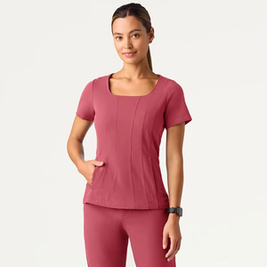 Uniforme médico personalizado para mujer, conjunto de Top y pantalón, conjuntos de uniformes, fabricante de manga corta, ropa deportiva, conjunto de uniformes de trabajo - Product Image 1