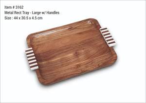 Plateau de service en bois en gros, plateau de service rectangulaire en bois, plateau à café, plateau de service décoratif rectangulaire moderne avec poignée - Product Image 4