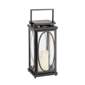 Lanterne d'intérieur en métal galvanisé de qualité supérieure, accents en laiton, panneaux en verre, revêtement en poudre, écologique, durable, porte-bougie de Noël - Product Image 2