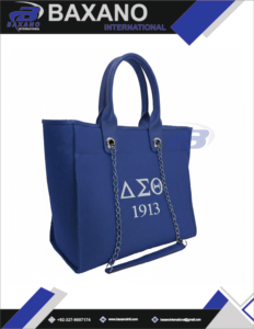 Delta Sigma Theta Sorority Durable Open Custom Blue Canvas Tote <b>Bag</b> Chain <b>Strap</b> Large Capacity Lightweight High Quality Fashion - Product Image 6