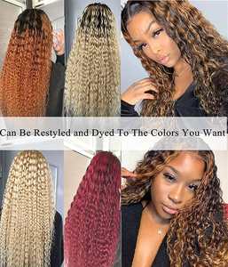 Perruque en dentelle HD en cheveux humains vierges lisses et crépus avec alignement naturel des cuticules, ligne de cheveux pré-épilée et volume élevé - Product Image 2