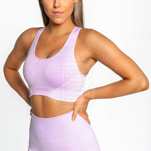 Sujetador de entrenamiento sin costuras de primera calidad para mujer, Sujetador deportivo personalizable de alto impacto, transpirable, con tiras, diseño sin espalda, de talla grande - Product Image 2