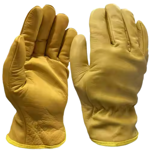 Guantes de conductor de cuero de grano de oveja de alta resistencia Guantes DE SEGURIDAD antiestáticos de calor suave cómodos para brazo de mano de jardinería personal - Product Image 3