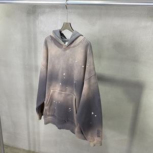 Custom Distressed Sun Faded Hoodie 100% algodón orgánico de peso pesado ácido Wash French Terry Mens Hoodie para hombres - Product Image 2