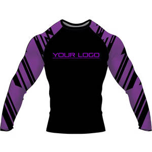 Logo personnalisable Fitness Gym Rash Guard à manches longues Spandex/Nylon Rash Guard pour hommes pour les activités de plein air - Product Image 5