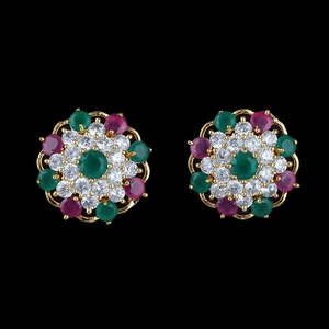 Boucles d'oreilles American Diamond - Multicolores - Product Image 1