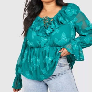 Chemisier ample décontracté à manches longues imprimé sur mesure pour femme, style hip-hop, en flanelle boutonnée, grande taille, collection automne 2026, en coton - Product Image 4