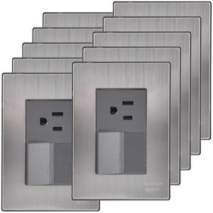 Reliable <b>Switch</b> <b>Plates</b>, MXIOU-006, 10 Pieces, Outlet/<b>Switch</b>, 125-250VAC, 10/15A, 50/60Hz, Silver/Oxford, Stainless Steel - Product Image 1