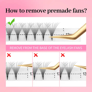NBT 16-Row Mink 2D 0,07 Pre-Made Lash Fans Extensiones de pestañas Bandejas con base puntiaguda Volume Fans Premade Collection - Product Image 4