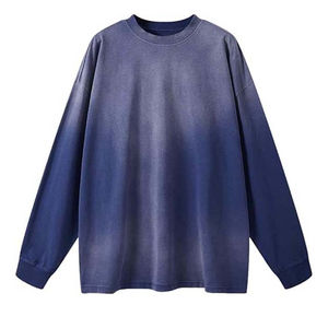 Sweatshirts pour hommes, streetwear tendance, chauds, lourds, en coton, surdimensionnés, vintage, délavés à l'acide, OEM - Product Image 5