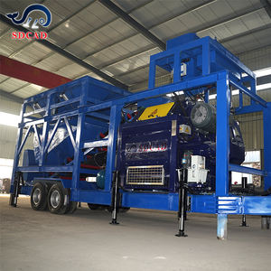 مصنع خلط الأسمنت المتنقل الأوتوماتيكي بالكامل بتصميم مدمج، خط إنتاج الخرسانة الجاهزة لأعمال البناء المؤقتة - Product Image 3