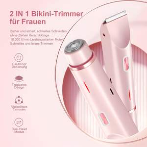 Afeitadora Eléctrica para Mujer con Doble Lámina, Resistente al Agua, Carga USB-C, Cabezal Recortador para Cara, Piernas y Brazos, IPX7 Lavable - Product Image 6