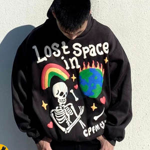 เสื้อสเวตเตอร์สำหรับผู้ชายไซส์พิเศษมีฮู้ดพิมพ์ลายสีพื้นมีฮู้ดแฟชั่นสำหรับฤดูหนาว - Product Image 2