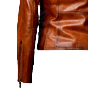 Vestes de moto d'hiver personnalisées grande taille en tricot solide en cuir véritable léger et décontractées pour femmes - Product Image 5