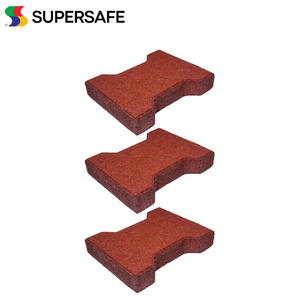 Pavimentadora de suelo de goma gruesa y duradera que absorbe los impactos y reduce el estrés en las juntas, adoquines de ladrillo Dogbone para patios al aire libre - Product Image 4