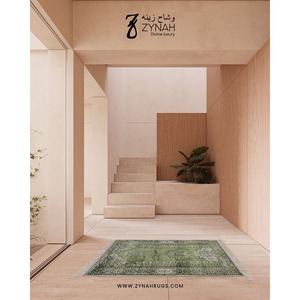 Alfombra de Oración Vardhman Moderna, Lavable, de Viscosa, Cuadrada, con Diseño Floral, Antideslizante, con Base de Goma, Bordada, de Pelo Corto, para Uso Doméstico - Product Image 5