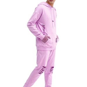 Traje de deporte para hombre de algodón 100% personalizable, conjunto de Jogger de gimnasio de alta calidad, pantalones de chándal con capucha de talla grande, técnicas estampadas sólidas de invierno - Product Image 5