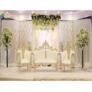 Escenario occidental de ceremonia de compromiso con paredes de vela, elegante escenario de recepción de boda asiática moderna, escenario de fiesta - Product Image 1