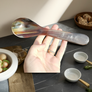 Cuillères en corne naturelle faites à la main avec poignée Excellent design Petit ustensile de cuisine pour assaisonner le sucre en gros de l'Inde - Product Image 5