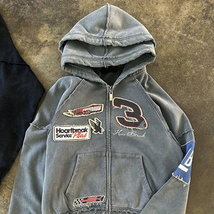 Sweat à capuche zippé personnalisé par le fabricant, 400 g/m², pour homme, broderie délavée au soleil, patch vintage, délavage à l'acide, nouveau style, sweat à capuche zippé - Product Image 4