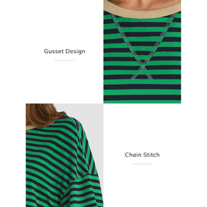 เสื้อสเวตเชิ้ตแขนลายทางแฟชั่นสำหรับผู้หญิง ขายส่ง เสื้อกันหนาวผ้าฟลีซอุ่นสบาย สไตล์ลำลอง สีพื้น ผ้าถัก แบบมีฮู้ดสำหรับผู้หญิง - Product Image 5