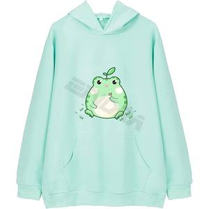 เสื้อมีฮู้ดลายกราฟิกผ้าฝ้ายสไตล์เกาหลีสำหรับผู้หญิงเสื้อกันหนาวโอเวอร์ไซส์พิมพ์ลายน่ารัก - Product Image 1