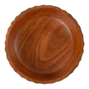 Grand bol en bois d'acacia écologique bol de service décoratif en bois poli pour salade de fruits de fête - Product Image 4