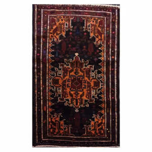 Alfombra afgana anudada a mano, única en su tipo, de 4'7 x 2'7, Afg32 - Product Image 1