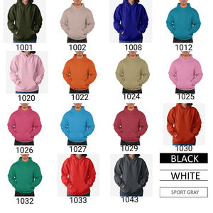 Sweat-shirts à capuche unisexes en polaire d'hiver en polyester/coton, coupe régulière, épaules tombantes, cordons, couleurs vives, logo personnalisé - Product Image 5