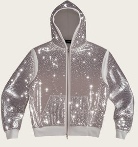 Calidad Premium Precio al por mayor Logotipo personalizado Chándal para hombres Rhinestone Peso pesado 100% Algodón Hombres Chándales Fabricante - Product Image 3