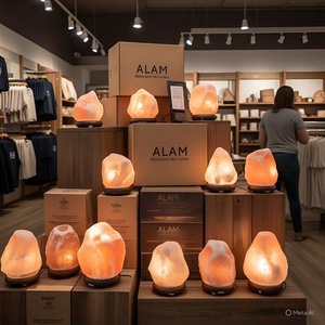 Lámpara de Sal Natural del Himalaya, Bombilla de Cable Eléctrico de Material Orgánico, Feng Shui, Decoración del Hogar, Animal Floral, Ángel, Paquete de 2-3kg - Product Image 6