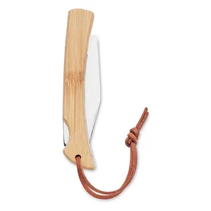 Coltello Pieghevole in Acciaio Inox e Bambù Personalizzato MANSAN per Uso Quotidiano o Collezione, Gadget Unico - Product Image 3