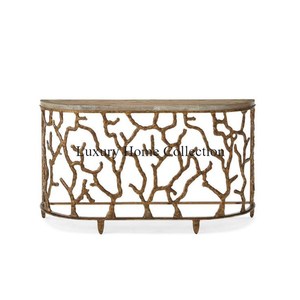 Metal hecho a mano aspecto atractivo lado brillante y mesa de consola Color dorado sala de estar y sala de estar Mesa creativa de Metal - Product Image 6