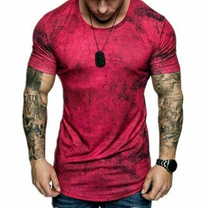 Haute qualité 100% coton solide hommes à manches courtes col rond tissu tricoté écologique séchage rapide T-Shirt - Product Image 1