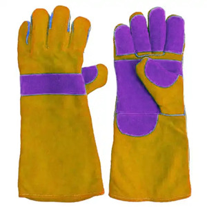 Cuir de qualité supérieure renforcé robuste en cuir de vache fendu résistant à la chaleur et gants de sécurité de protection gant de soudage - Product Image 6
