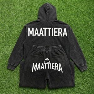 Conjunto Deportivo de Dos Piezas para Mujer, Sudadera con Capucha Negra Extra Grande, Pantalones Deportivos Anchos con Estampado Gráfico, Ropa Casual de Calle - Product Image 5
