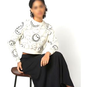 Sudaderas cortas hechas a mano con diseño gráfico impreso para mujer, calidad Highland, precio competitivo - Product Image 1