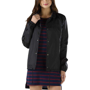 Wholesale Custom Women's Coaches Style Windbreaker <b>Jacket</b> 100% Polyester Black with Embroidery Decoration XL Size Nylon Lining - Product Image 1