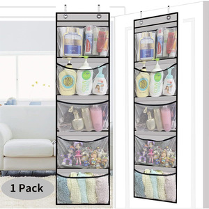 Organisateur de placard suspendu avec poches en filet 33x15x85cm, rangement multifonctionnel pour derrière les portes ou les murs, design minimaliste - Product Image 2