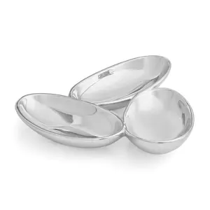 Bol à fruits décoratif sur piédestal, base ornée, placage or, bordure florale sculptée, porcelaine fine écologique, style américain, Zahid Export - Product Image 1