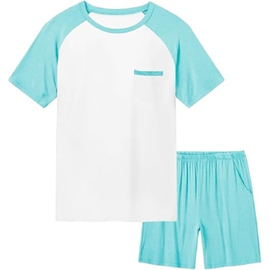 Ensemble t-shirt et short imprimés pour hommes, vente en gros, mode simple, respirant, confortable, tissage tricoté pour l'été - Product Image 2