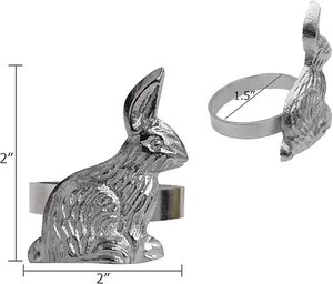 ห่วงรัดผ้าเช็ดปากลายกระต่ายสำหรับฤดูใบไม้ผลิฤดูร้อนงานเลี้ยงฉลองเทศกาลอีสเตอร์ทุกวันสำหรับเด็กงานเลี้ยงคริสต์มาสวันหยุดโต๊ะรับประทานอาหารโอกาสพิเศษ - Product Image 3