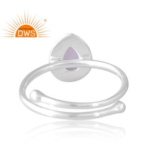 Meilleure vente argent naturel Rose Qurtaz bague en pierres précieuses bijoux personnalisés pour les femmes cadeau pour elle - Product Image 2