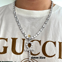 Nouveau Pendentif Croix Entièrement Sertie de Diamants, Taille Brillant, Diamants de Laboratoire 7 TCW Pureté VVS, Or Blanc 10K, Unisexe, Idéal pour les Fêtes